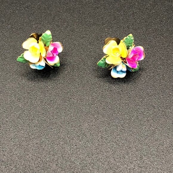 Vintage Enameled Earrings - Picture 2 of 7
